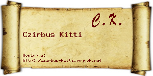 Czirbus Kitti névjegykártya